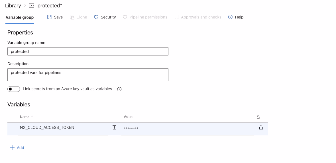 create protected variable group